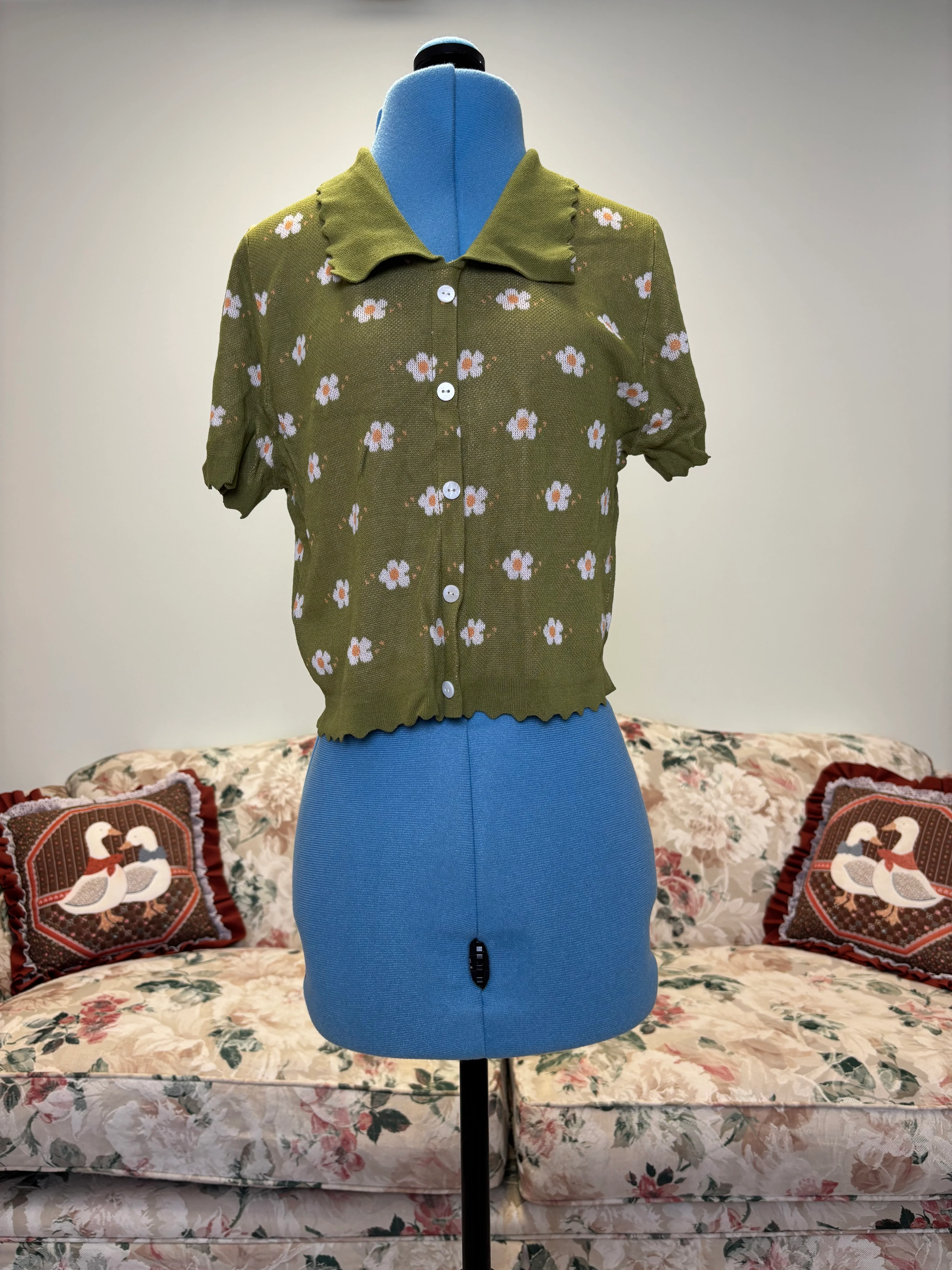 {Cider} Short Sleeve Collared Knit